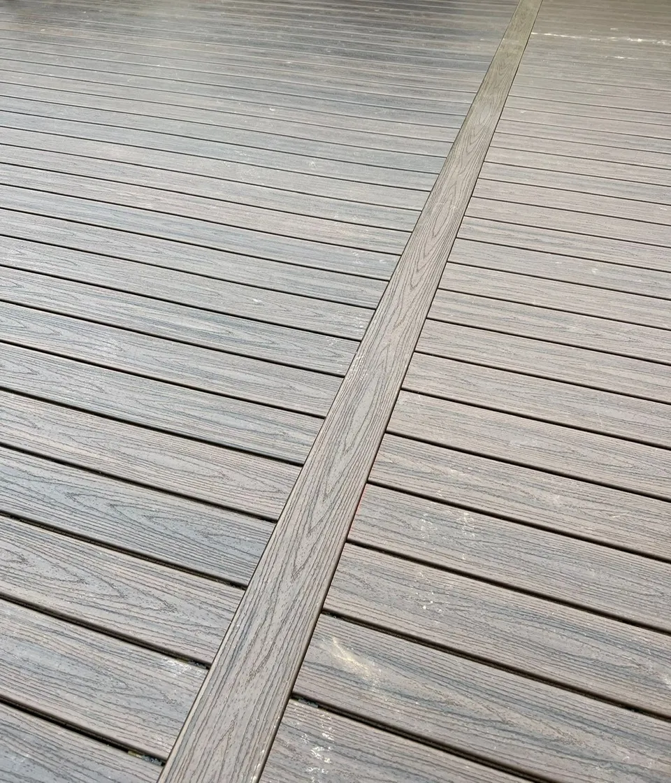 Paver patio and deck combination