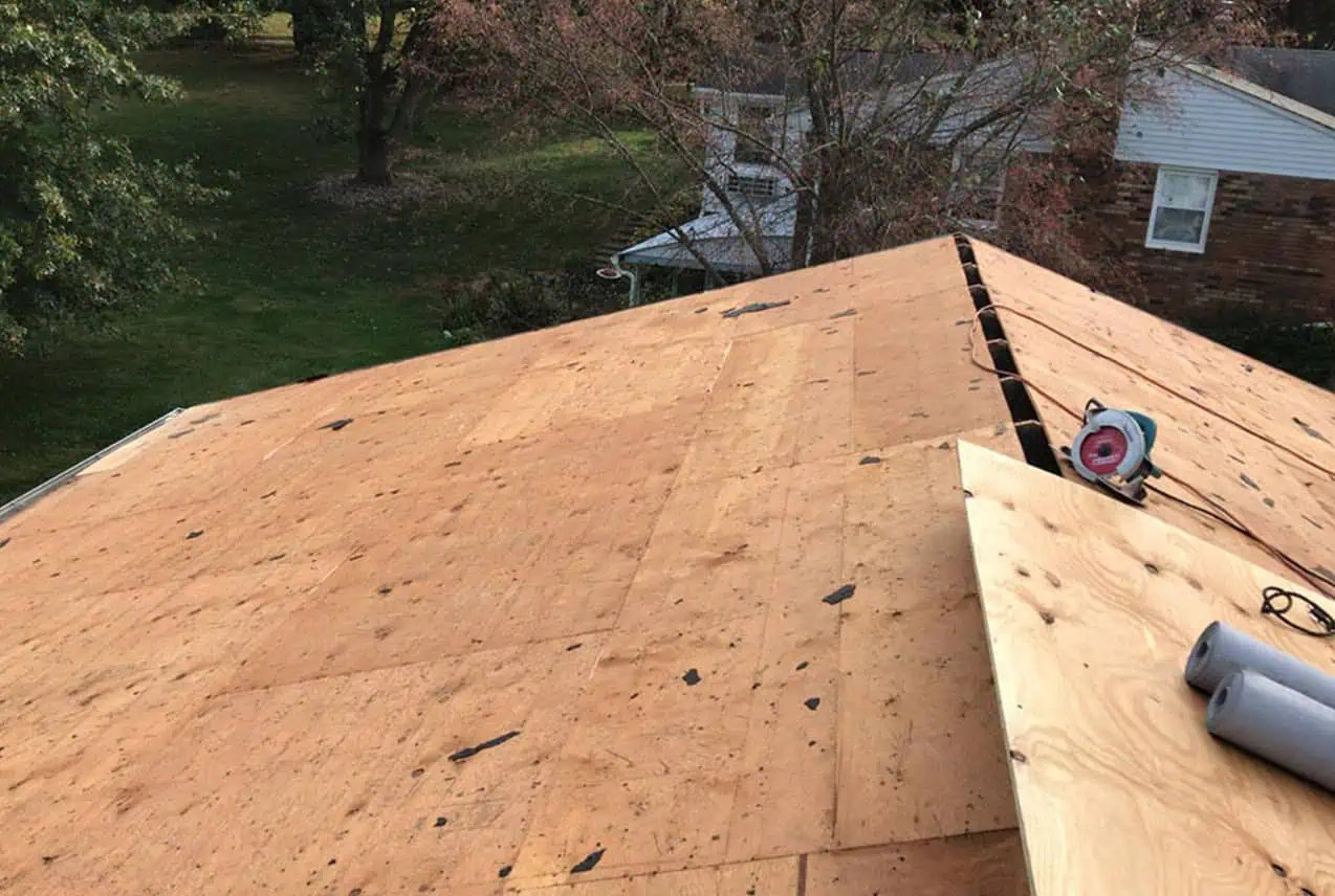 Roof decking replacement before new shingles